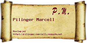 Pilinger Marcell névjegykártya